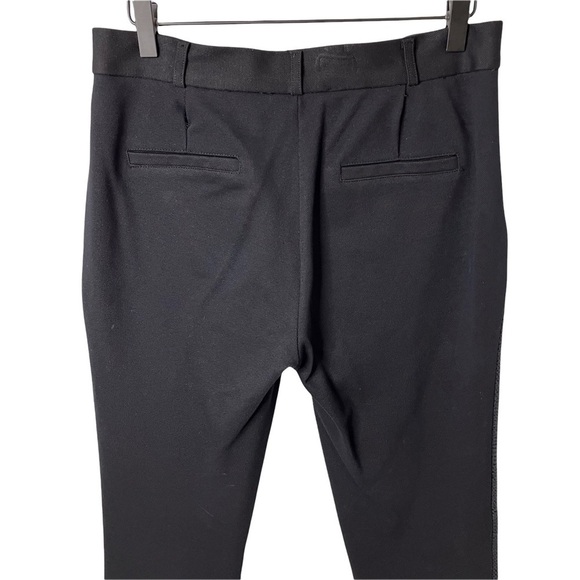 Zara Snakeskin Front Pants Black Size Large Skinny Leg Ankle Length High Waist - Picture 5 of 7